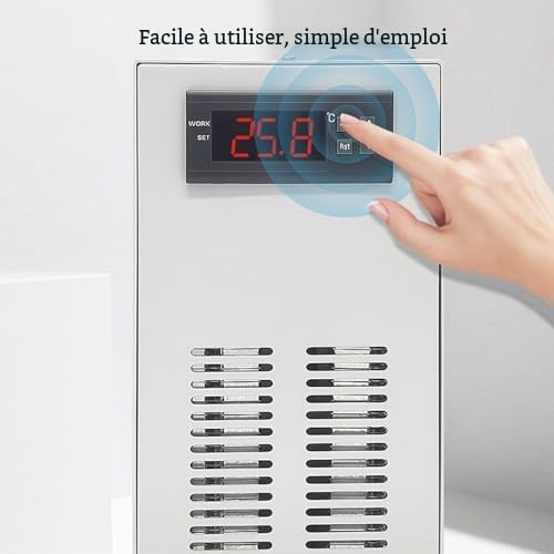 Walfront Refroidisseur D'Aquarium Refroidisseur d'eau à Faible Bruit Refroidisseur D'Aquarium Contrôle Intelligent de la Température pour Aquarium Hydroponique, avec Système de (Prise UE)