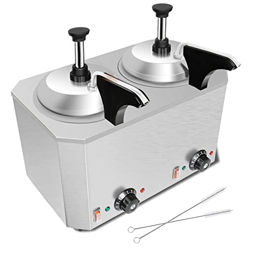 Nacho Cheese Dispenser, 4.8 Qt Nacho Cheese Warmer, 304 Stainless Steel Popcorn Butter Dispenser, With Pump 650W Nacho Cheese Machine, 30-110℃ Temp Adjustable, For Heating Caramel Cheese Chocolate #TOP24