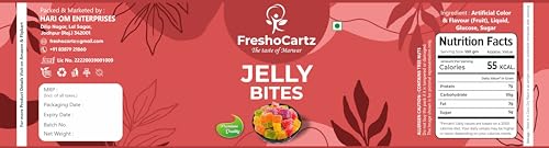 Image of FreshoCartz Jelly Bites | Sugar Coated Jelly Candy | Mix Fruits Jelly | Juicy Jellies - Jar Pack (Mix Fruit Jelly, (Pack of 1) 395 gram