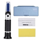 糖度計 0-25%豆乳濃度計 2in1 手持屈折計 糖度計 ポケット ATC 温度自動補正 糖度 豆乳濃度測定器 果物 野菜 ジャム 大豆ジュース