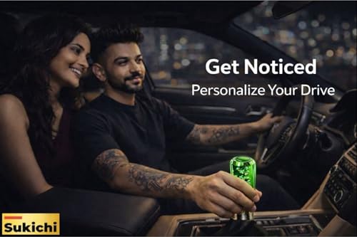 Image of Sukichi 10 cm Premium Car Gear Knob | Universal Fit with Screw Adapters | Stylish Bubble Design Gear Shift Knob | Easy 2-Minute Installation | Interior Custom Accessory (10 cm Bubble, Green)