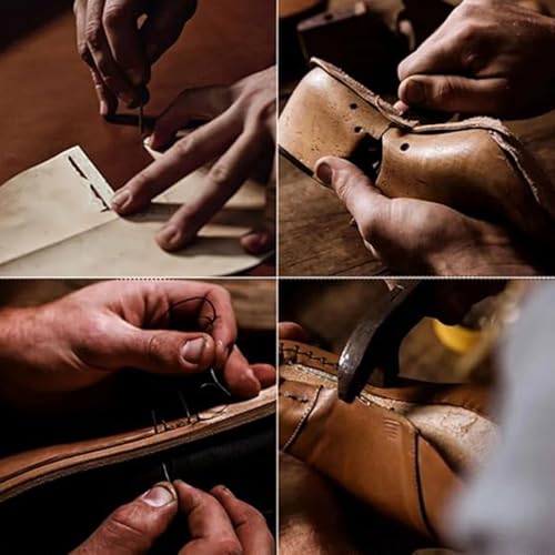 Men's Comfortable Handmade Leather Boots,Comfortable Mid-Cut Lace-Up Casual Shoes – Non-Slip Arch Support Outdoor Workwear Ankle Boots3