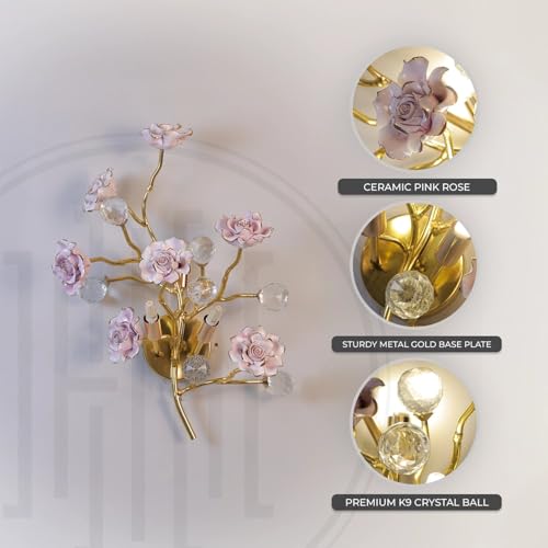 Image of Harold Electricals Rosea Rosa Wall Light for Living Room, Hall, Dining Table, Bedroom, Corridor, Restaurant Home Decor & Indoor Lightings -Pack of 1(Bulb Included)