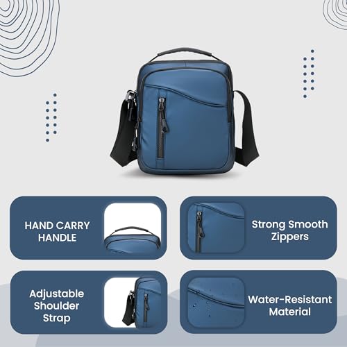 Image of CARRY TRIP Men Sling Bag with 1 Large & 1 Small Compartment, 2 Pockets, Water Resistant Crossbody Travel Bag -Chest Shoulder Side Bag for Travelling, Daily Use - Compact, Lightweight & Durable