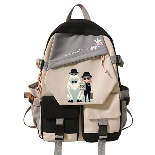 Nesthome Mochila para adolescentes Spy x Family para mujer, para viajes, escuela, con bolsa de ordenador para estudiantes, mochila de ocio, mochila escolar, Negro J., Talla única