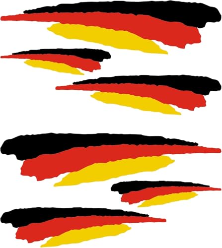 Autodomy Autocollants Stickers Drapeau Allemand Allemagne Sport Racing Tuning Lot 6 Unités Adhésives pour Voiture Moto Scooter Quad ATV Casque Vélo