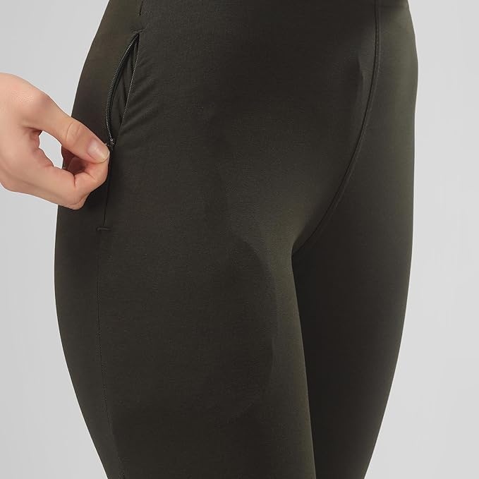 Image of ON&ON Women's Cotton Stretchable Slim Fit Straight Pants Trouser for Casual Wear and Office Wear