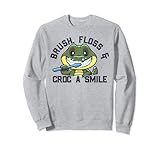Brush Floss Croc A Smile Kinderzahnpflege Sweatshirt
