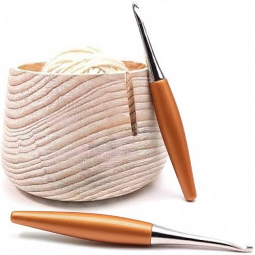 Image of Furls Crochet Hook, Odyssey Sienna Nickel Plated Tip for Effortless Glide, Ergonomic Handle Crochet Hooks 7 inch (M - 8.00MM)