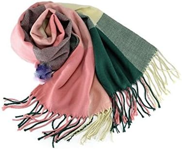 Amazon Co Jp 暖か ストール 大判 チェック レディース おおきめ マフラー ショール ひざ掛け 秋 冬 おしゃれ ピンク系 ファッション