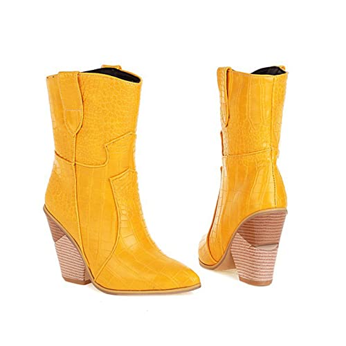 Bottes mi-tube à talons hauts 11cm style compensé et bout pointu pour soirée en discothèque
