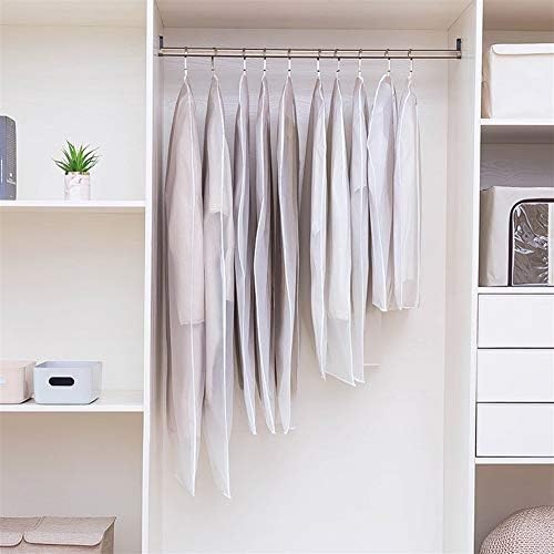 WenJiaShanGDSH Clothes Cover Bag, Washable Transparent Hang Clothes Dust Cover Garment Bag Organizer Suit Protector Set of 10 for Suit, Coat, Clothes Storage (Color : White, Size : 60x80cm)