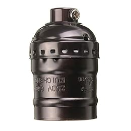 RTNLIT E26 /E27 Vintage Light Socket, Lamp or Fixture Replacement, Black
