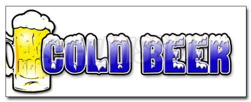 24" Cold Beer 1 Decal Sticker Ice Drink Cart Stand #TOP13