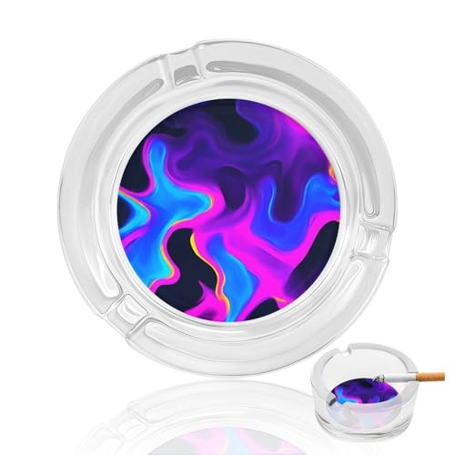 Posacenere in vetro liquido al neon colorato astratto per sigarette Posacenere decorativo portatile per la decorazione dell'ufficio domestico