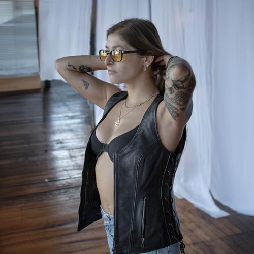 Image of Milwaukee Leather Women's Premium Classic Leather Motorcycle Rider Vest w /Adjustable Side Laces