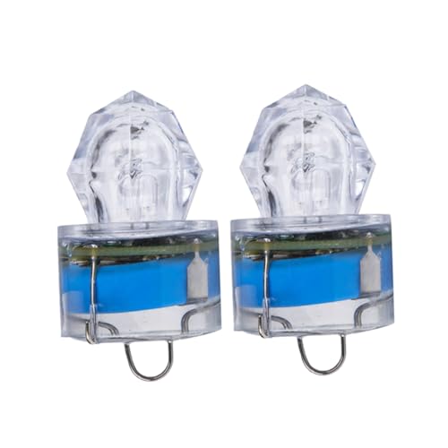 FOYTOKI 2Pcs LED Underwater Night Fishing Light for Attracting Bait and Fish Diamond Shaped Design for Deep Sea Lake and River Fishing Random Color
