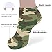 4TH N 5 Pack Men's Running Ankle Socks with Cushion, Casual Fashion Low Cut Sock for Hiking, Walking, Jogging Wear (Army Green Camouflage Vietnam Tiger Stripe Camo)
