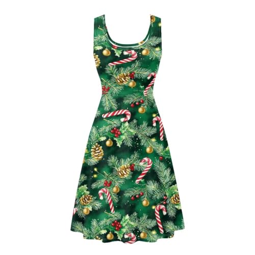 Image of Dreaweet Casual Sleeveless Dresses for Women Girls, Round Neck Tank Dresses with Pockets Summer Sundress Size XS-4XL