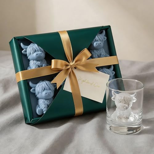 Molde de Hielo Mini Highland Cow 3D Silicona Blanca 6 Piezas miniatura 6