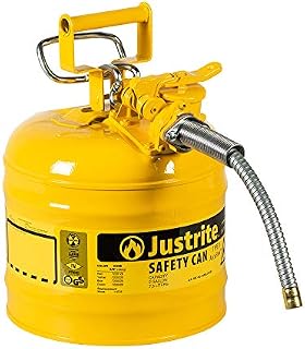 Justrite 7220220 AccuFlow 2 Gallon, .3 Size, 9.50" OD x 13.25" H Galvanized