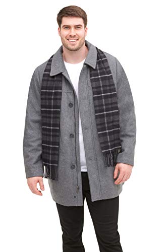 Dockers Men's Big Weston Wool Blend Car Coat with Scarf (Standard & Big Sizes), Light Grey, X-Large Tall