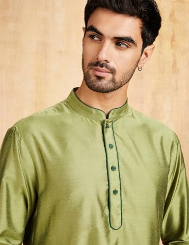 Image of Amazon Brand - Symbol mens Festive Long Kurta & Pyjama Set (2pcs)