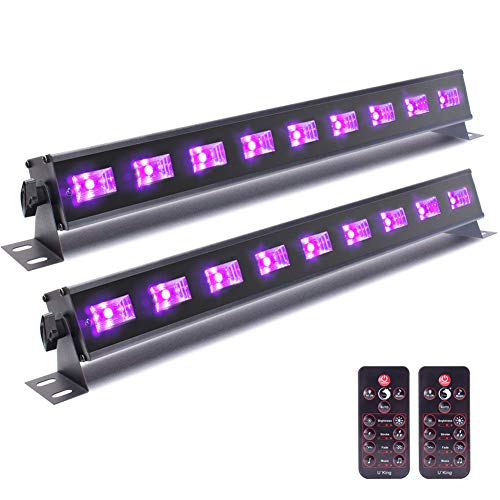 U`King Lot de 9 ampoules LED UV 3 W avec télécommande pour DJ Disco Club Carnaval Mariage Balle Lumière de scène 2 pièces