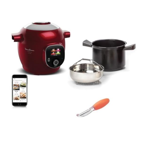 MOULINEX Cookeo Connect Multicooker intelligente, 6L, Alta pressione, 200 ricette integrate, Bluetooth,...