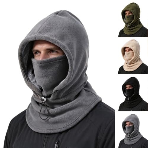 3 in 1 Winter Hood Fleece Double Layer Integrated Hat for Men and Women - image 1
