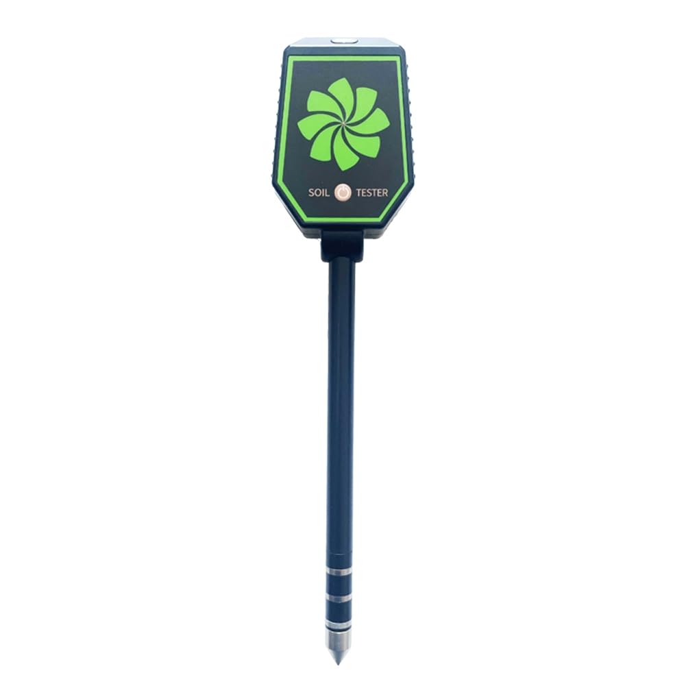 Vjsujehgy Professional Soil PH Meter Soil EC Fertility Salt Tester Monitor Bluetooth Light Air Humidity Detector for Plant