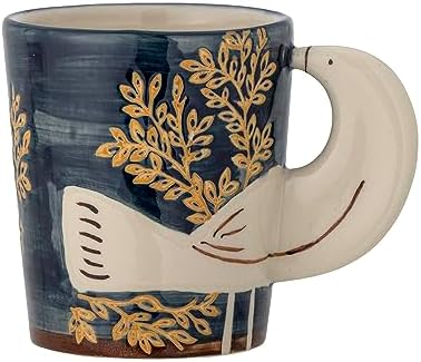 Bloomingville Hezha 82066105 Stoneware Mug with 3D Bird Handle, Dishwasher Safe, 8 x 9 cm, 260 ml, Blue image 5