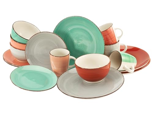CreaTable GIARDINO Geschirrset - 10-teiliges Porzellan Service Für 2 Personen In Trendfarben
