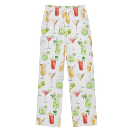 ZZKKO Cocktails Watercolor Boys Pants for Kids Jogger Pants with Pockets S-XL
