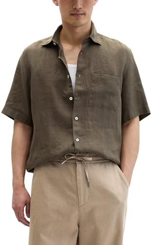 Marc O'Polo 623742841002 Camisa de Vestir, marrón, S Hombres