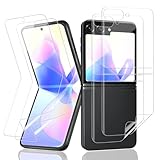 VideoSecu für Panzerglas für Samsung Galaxy Z Flip 5 Schutzfolie, 2+2 Stück Selbstheilende TPU Folie, Kratzfest Displayschutz, Blasenfreie, Anti-Fingerabdruck, Ultradünnes 0.2mm, Perfekte Passform