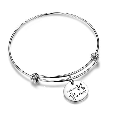 Image of Detailed Confirmed in Christ Dove Charm Bracelet Confirmation Bracelet