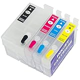 [Fácil de rellenar] Los cartuchos de tinta de sublimación tienen un diseño de efecto perspectiva que te permite ver cuánta tinta se encuentra en el interior. Simplemente rellena la tinta en el cartucho con una jeringa y no requiere otras capacidades.