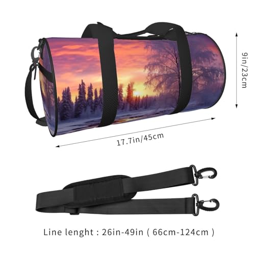 Travel Bag For Women,Winter Landscape Print Personal Item Duffle Bags,Weekend Travel Duffel Tote Bag,Travel Sport Gym Bag For Men,Airplane Travel Essentials For Flying4
