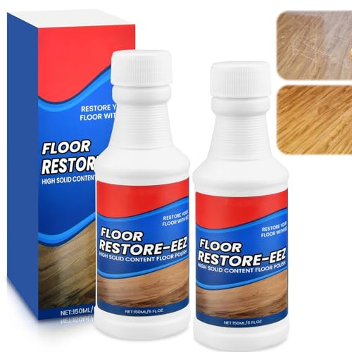 2 Stück Floor Restore Eez 150ML Parkett Renovierer Kratzer Boden Erneuerungsmittel Holzboden Pflege Floor Restore Parkett kratzer entfernen für Holzböden Verbundböden PVC Böden Wohnzimmer Küche