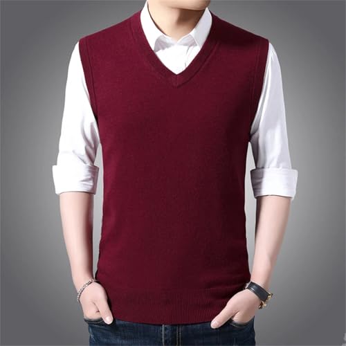 Dcvmvmn Men's Classic V-Neck Vest Sweater Business Fashion Casual Solid Color Sleeveless Pullover Vest Tops3