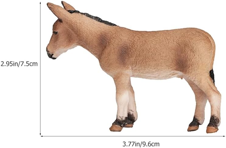 Donkey Model Toys Set of 2 Standing Farm Animal Figurines Desktop Decor Collectible Animal Toy for Kids Home Office Decoration