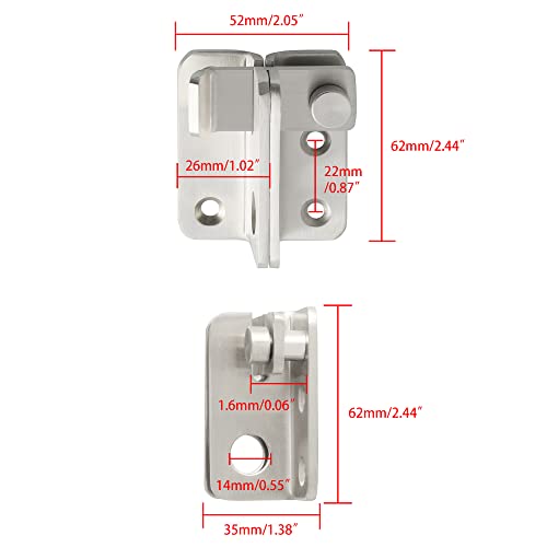 Alise Flip Latch Heavy Duty Hasp Safety Door Lock Gate Latches For Double Door Window Barn Closet Drawer Cabinet Garage,Stainless Steel Brushed Nickel #TOP1