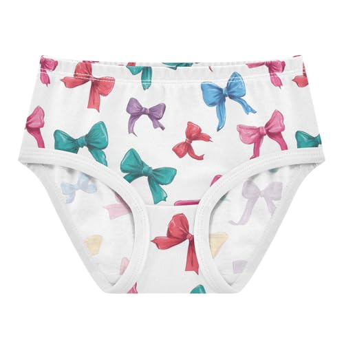 Wusikd Colorful Bows Ribbons Girls' Underwear Cotton Girls Briefs Soft Toddler Underwear 2T