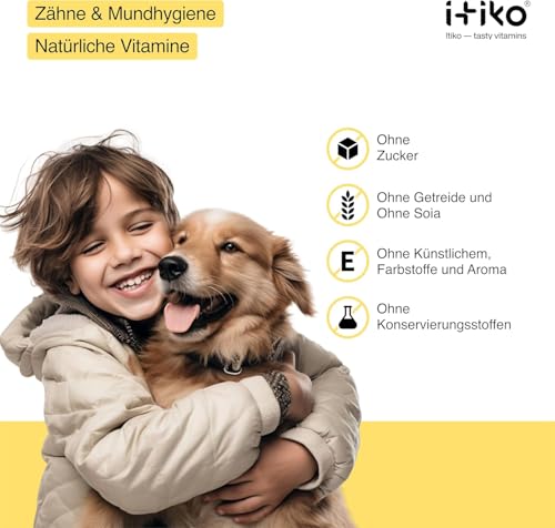 ITIKO | Natürliche Zahnpflege für Hund | Effektive Lösung zur Mundgeruch bei Hund | Zahnreinigung Hund | Alternative zu Zahnsteinspray oder Dentalspray für Hunde
