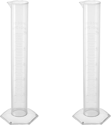 Miniatura 7 de Bettomshin 3 cilindros graduados de plástico, cilindro de medición de 1.7 fl oz, vasos de tubo de ensayo científico, escala métrica única, frasco de