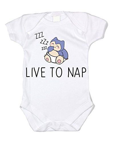 Snorlax "live to nap" unisex baby bodysuit