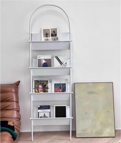 Black Metal Magazine Rack - Durable Bookshelf Display Stand for Newspapers & Magazines - Stylish Storage Organizer for Living Room & Home Office