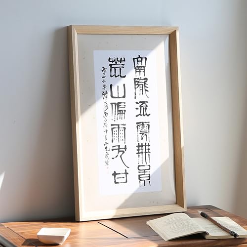 大型 フレーム 額縁 40×80cm 和風雰囲気 木製画框 自然風合い 壁飾り適用 作品保護 室内装飾 結婚式 ジグソーパズル 壁掛け