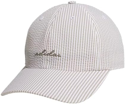 adidas Women's Saturday Hat – Relaxed Fit Strapback Baseball Cap, Wonder Cargo Khaki/Clay Grey/Seersucker, OSFA